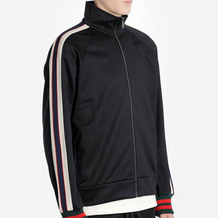 Gucci Technical Jersey Track Jacket Stripe Zipper Classic Black 474634-X5T39-1008 - 6