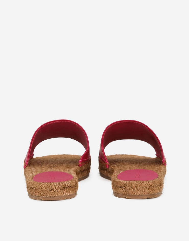 Nappa leather espadrille sliders with DG logo - 3