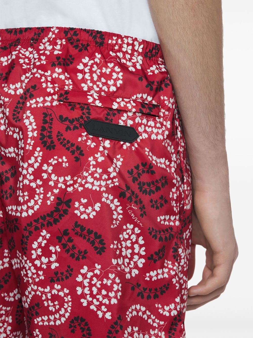 leaf-print swim shorts - 6