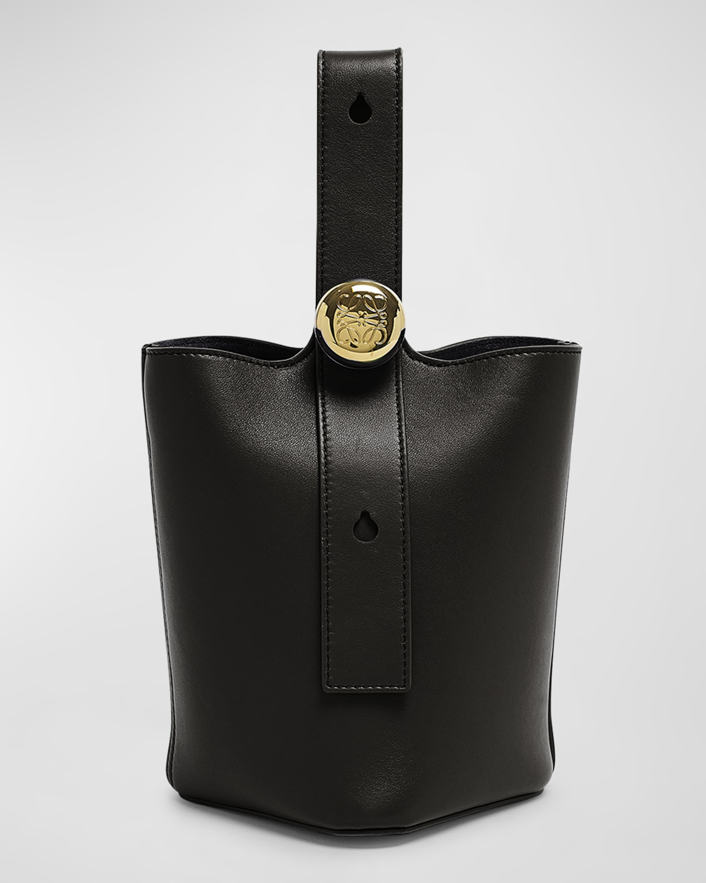 24AW new/LOEWE ペブルラージレザーバケットバッグ Bag Black ぺブル バケットバッグ ラージ（サプルグレインカーフ