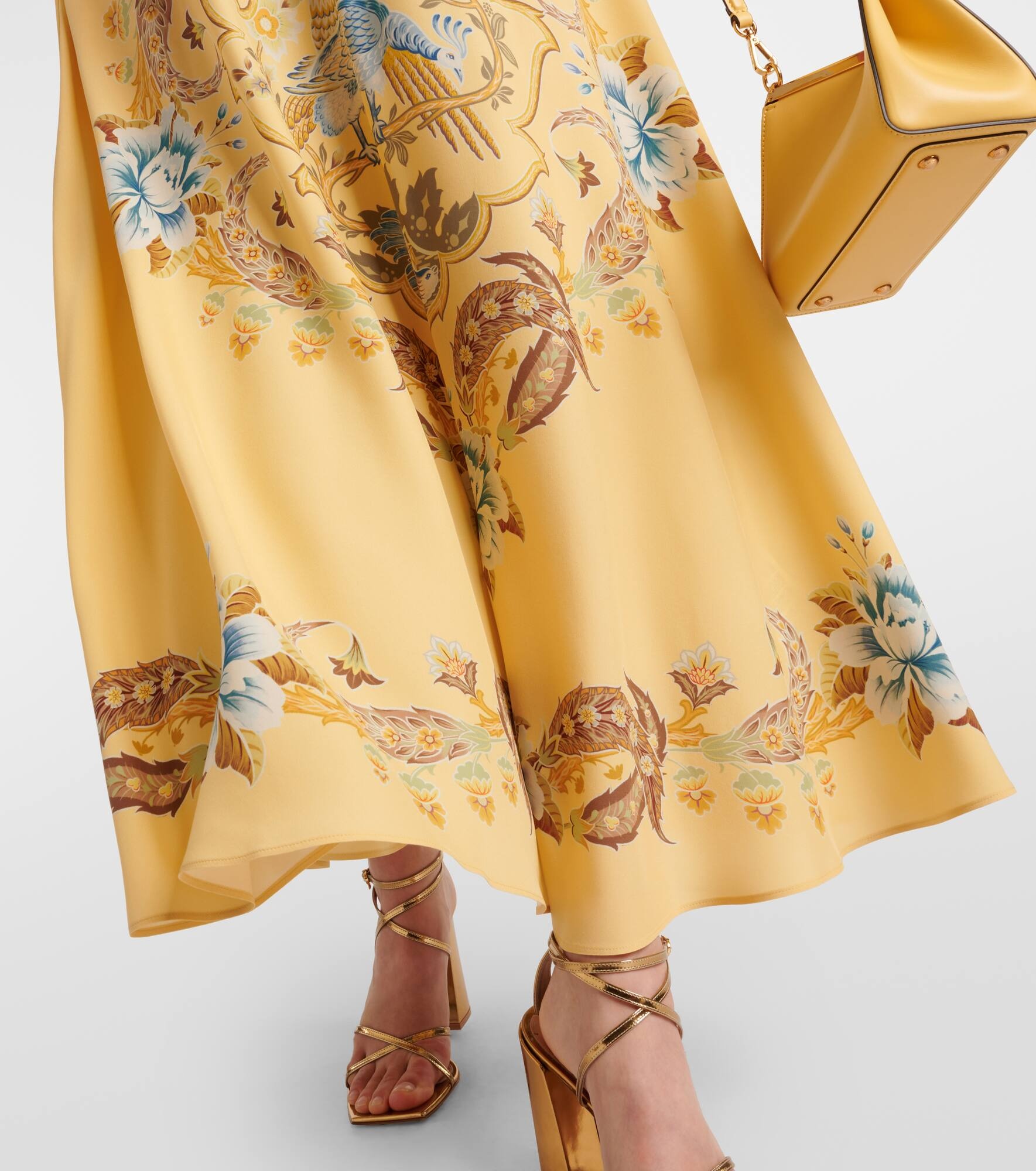 Floral silk maxi skirt - 5