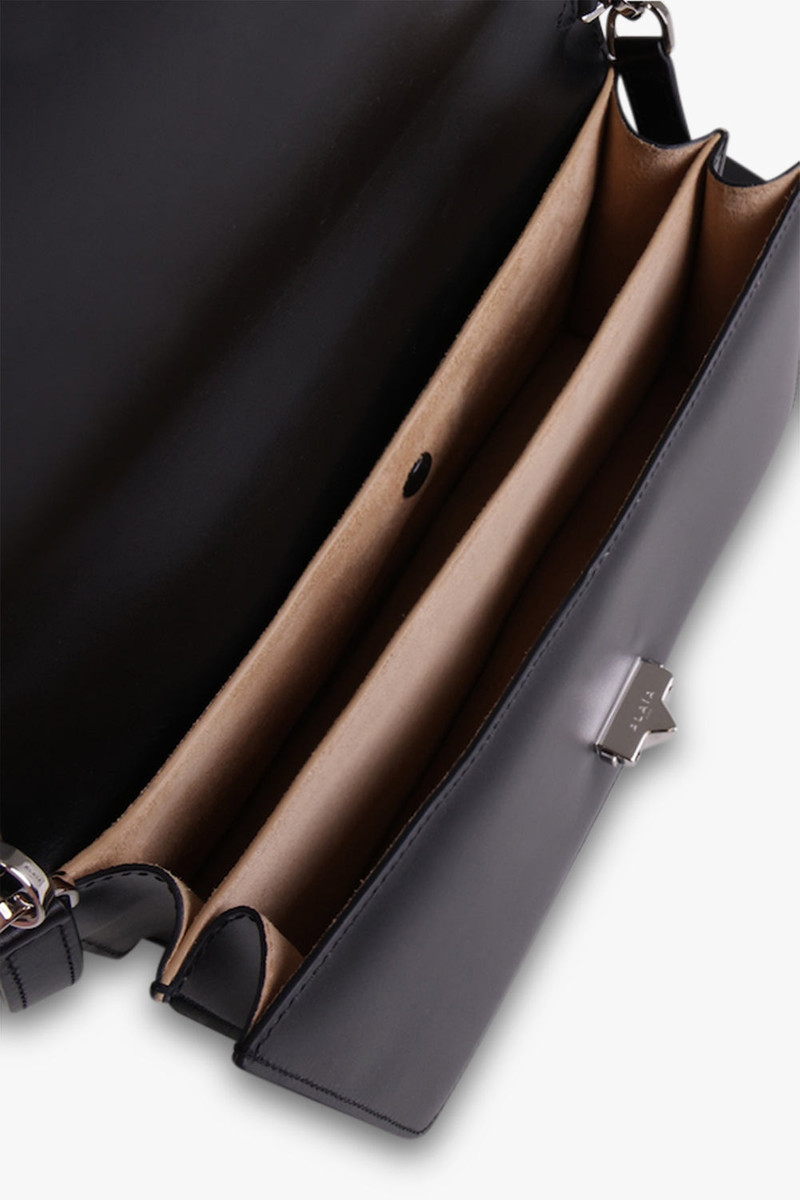 Alaïa LE PAPA EAST WEST BOX CALFSKIN BAG | BLACK/SILVER outlook