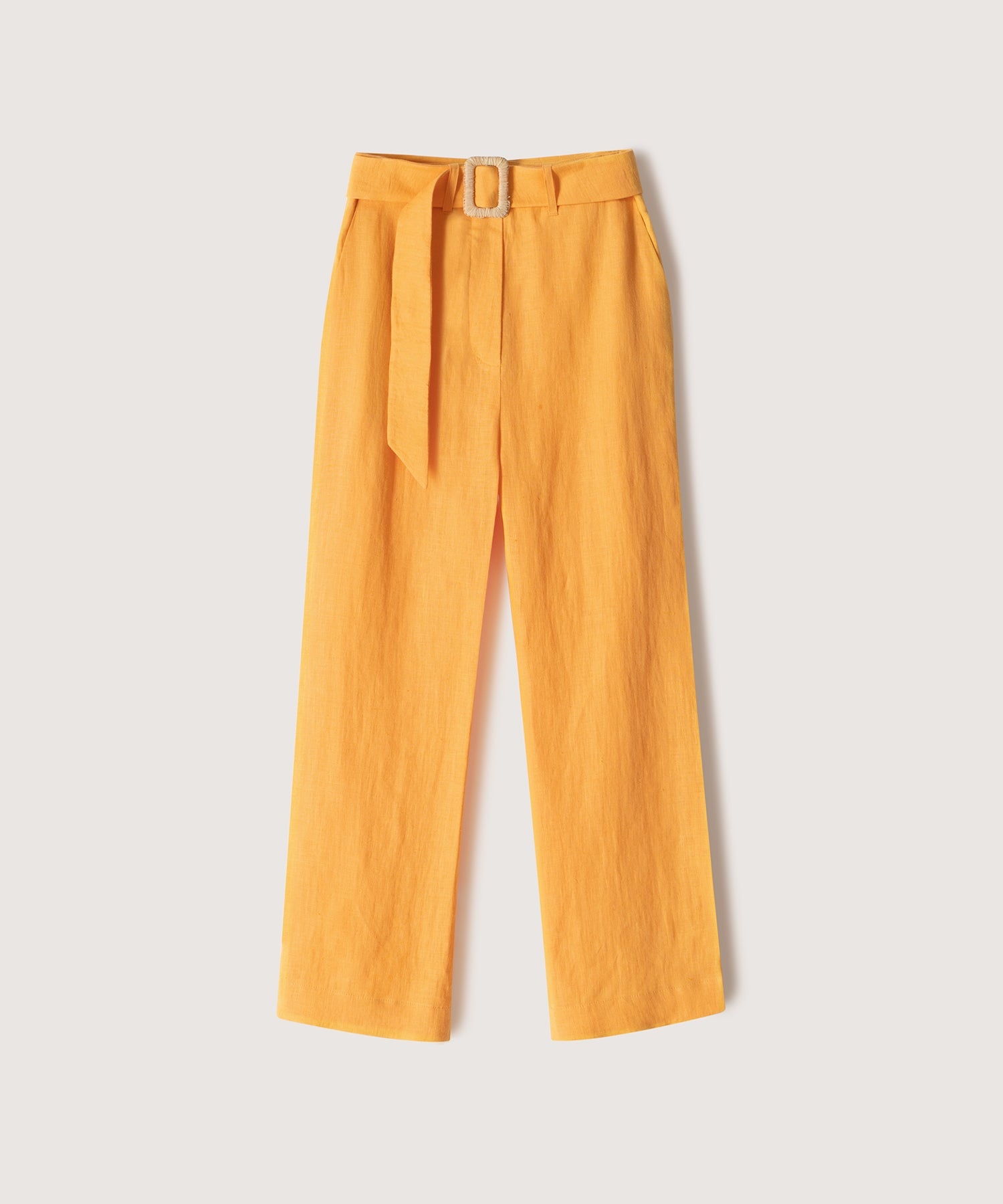 Belted Linen Trousers - 1