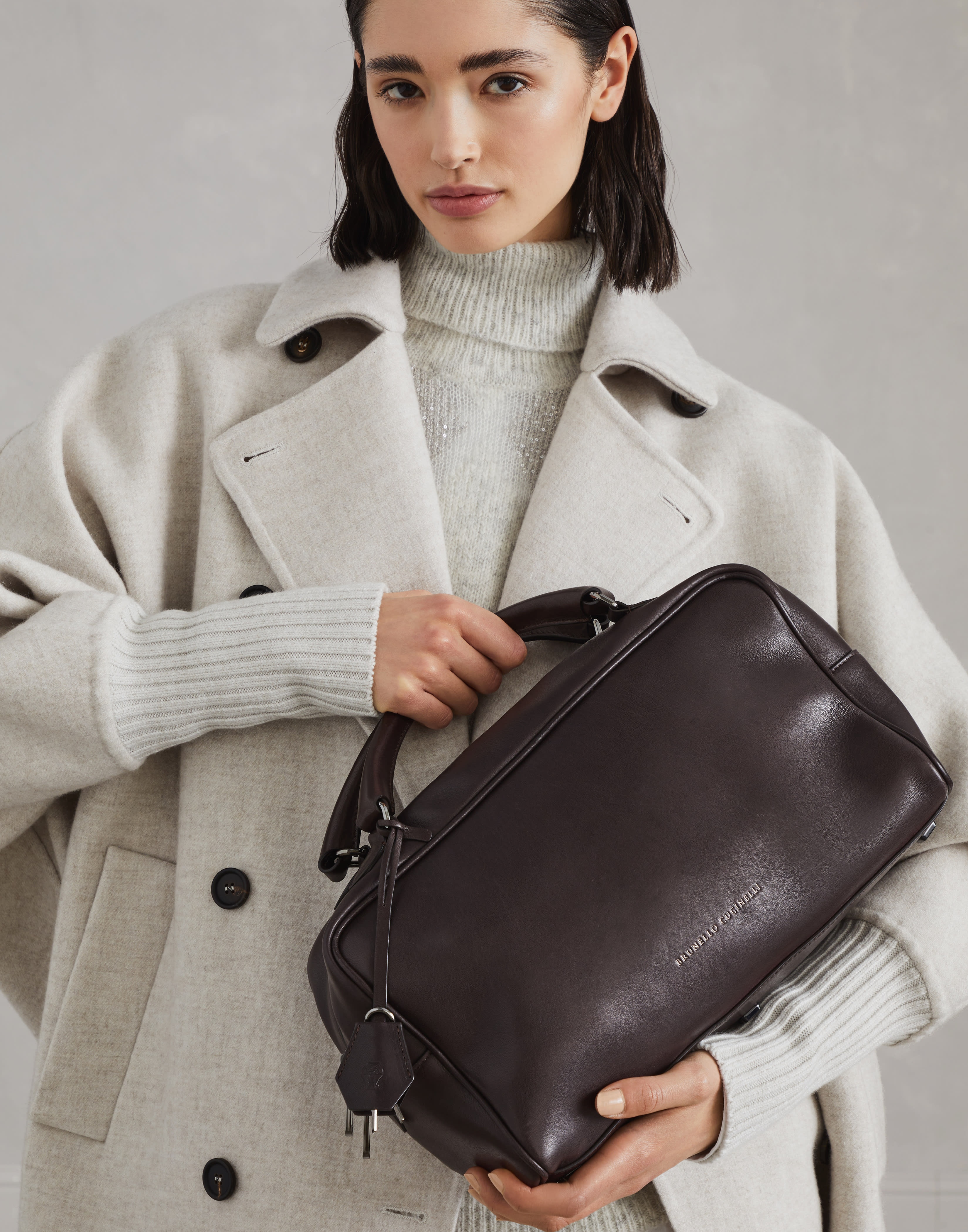Wet-effect nappa leather large Boston bag - 4