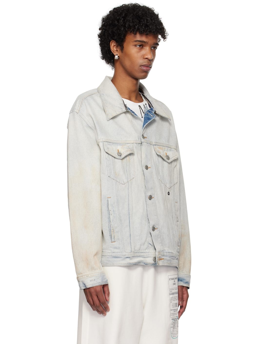 Blue Distressed Denim Jacket - 2