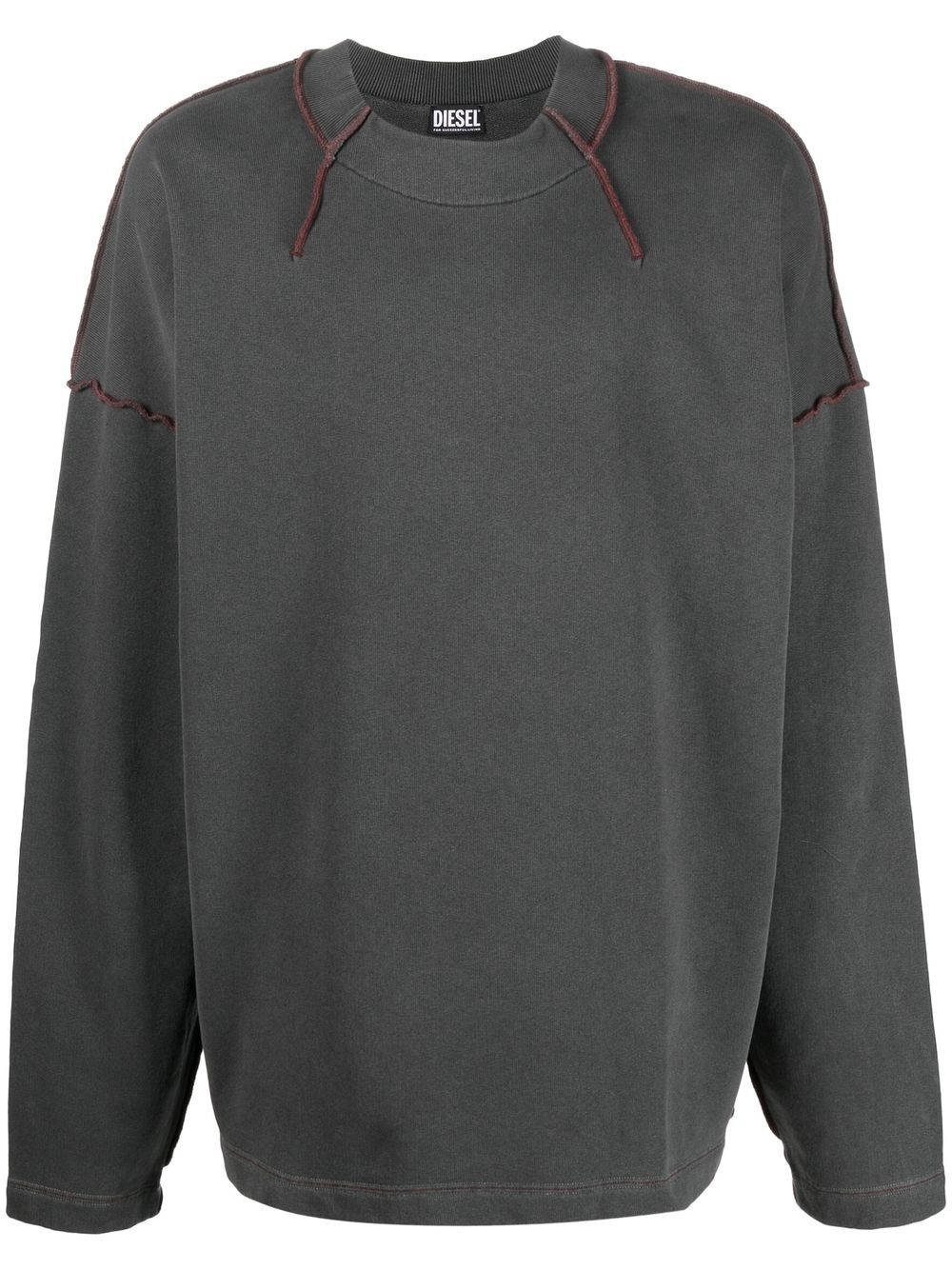 contrast-stitching cotton sweatshirt - 1