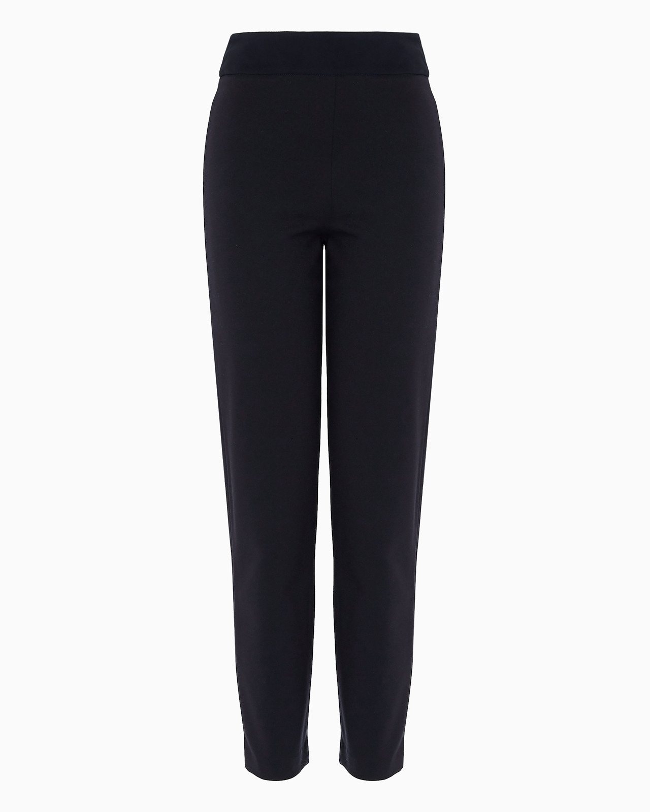 Slim-fit pants in Milano knit fabric with satin band - 1