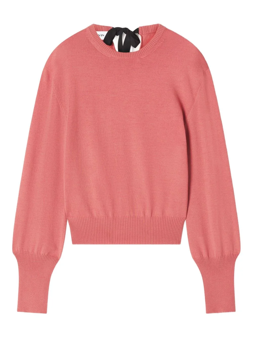 ribbon-detail crew-neck sweater - 1