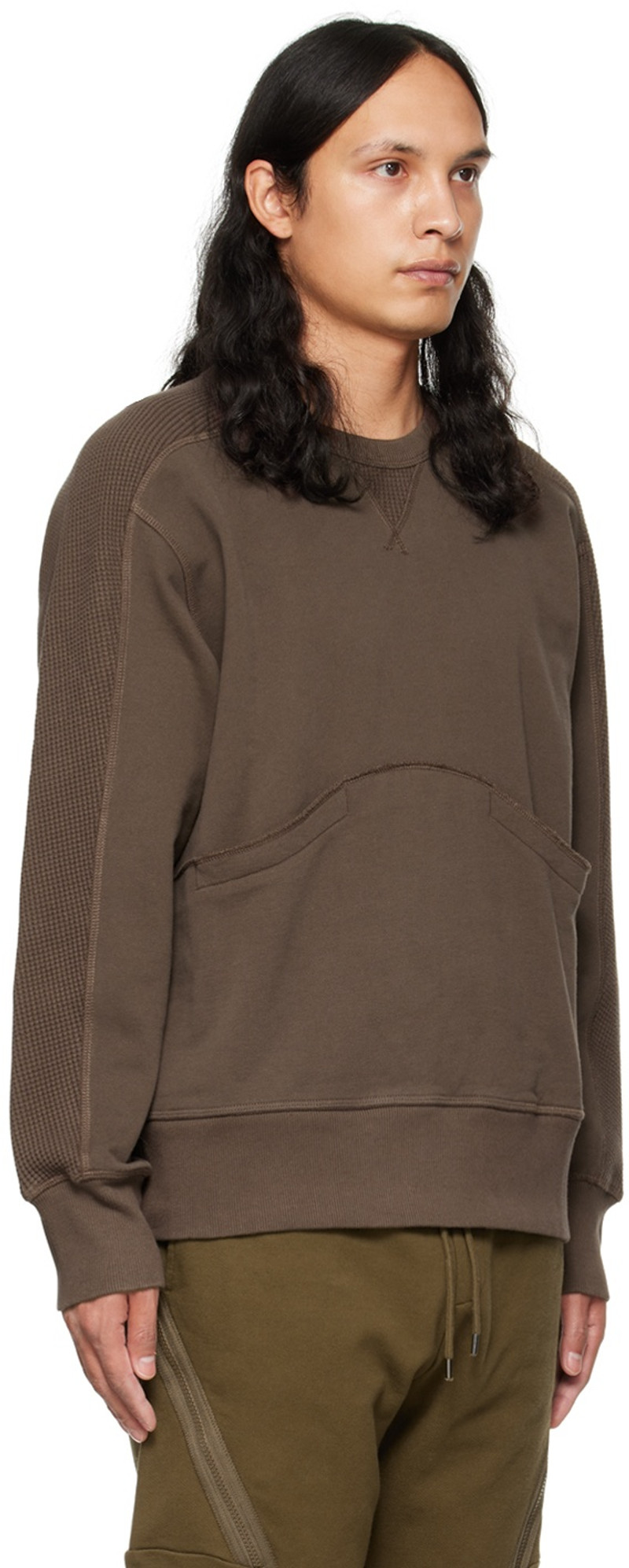 NICHOLAS DALEY Brown Distressed Sweatshirt outlook