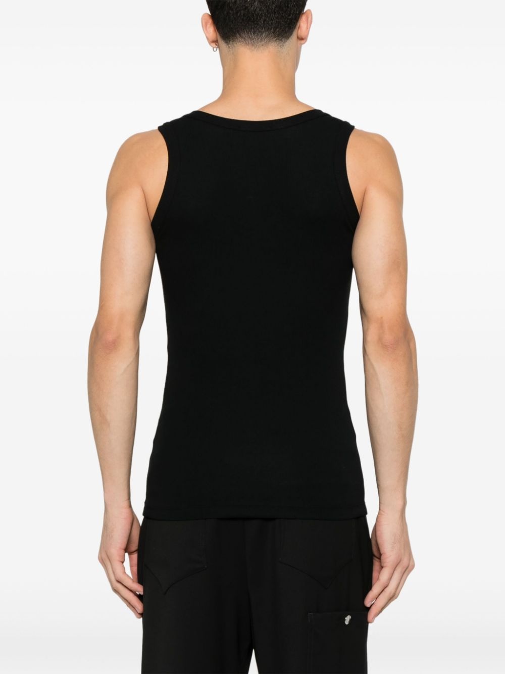 Skull-embroidered tank top - 3