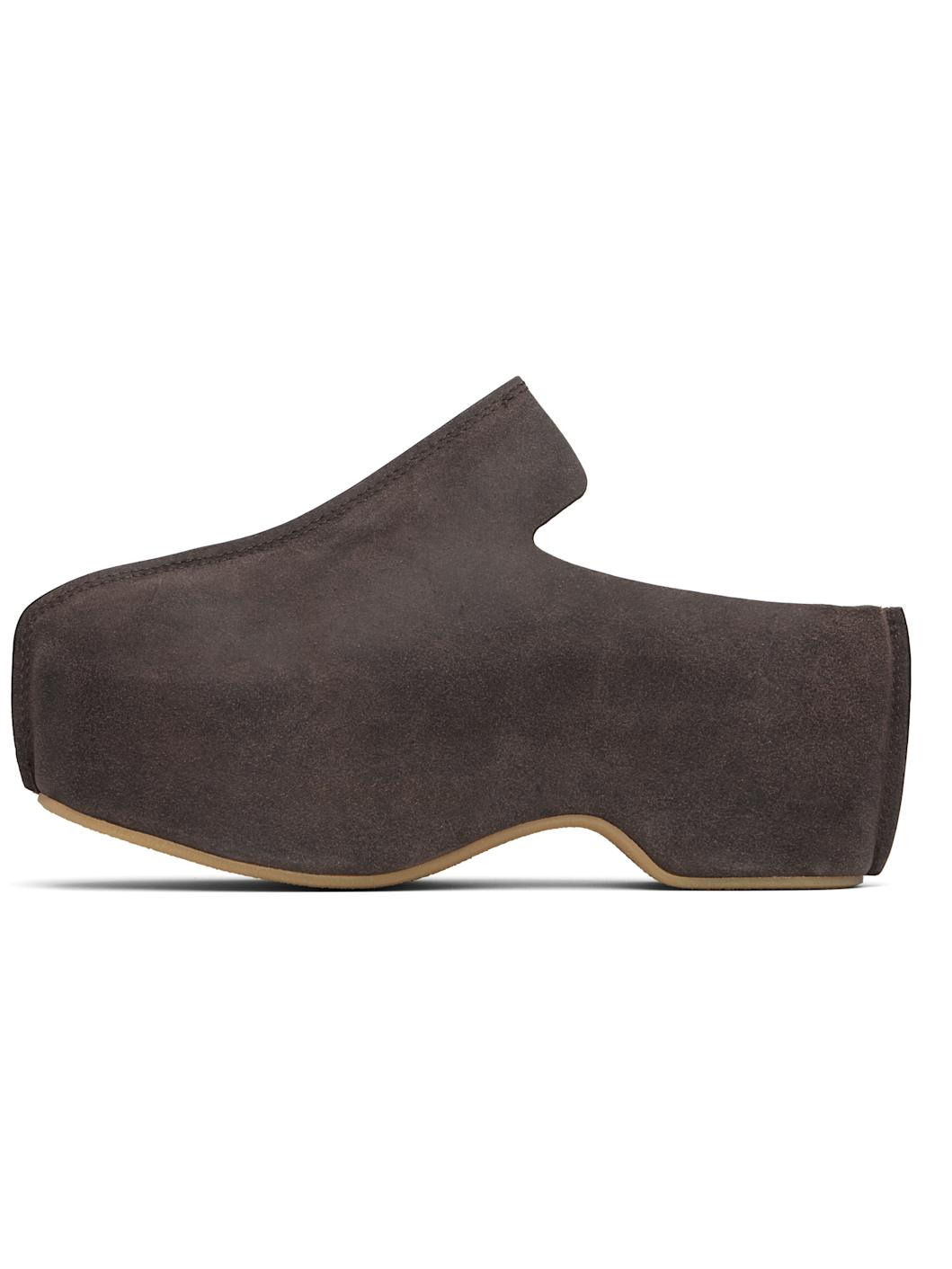 Brown Platform Clogs - 3