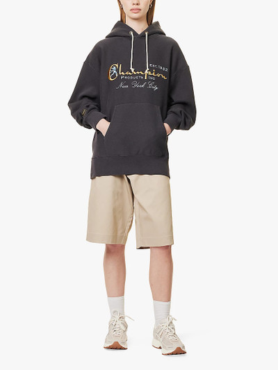 Champion Brand-embroidered relaxed-fit cotton-blend jersey hoody outlook