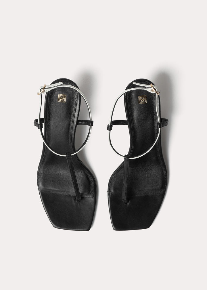 The bicolor leather sandal black - 3