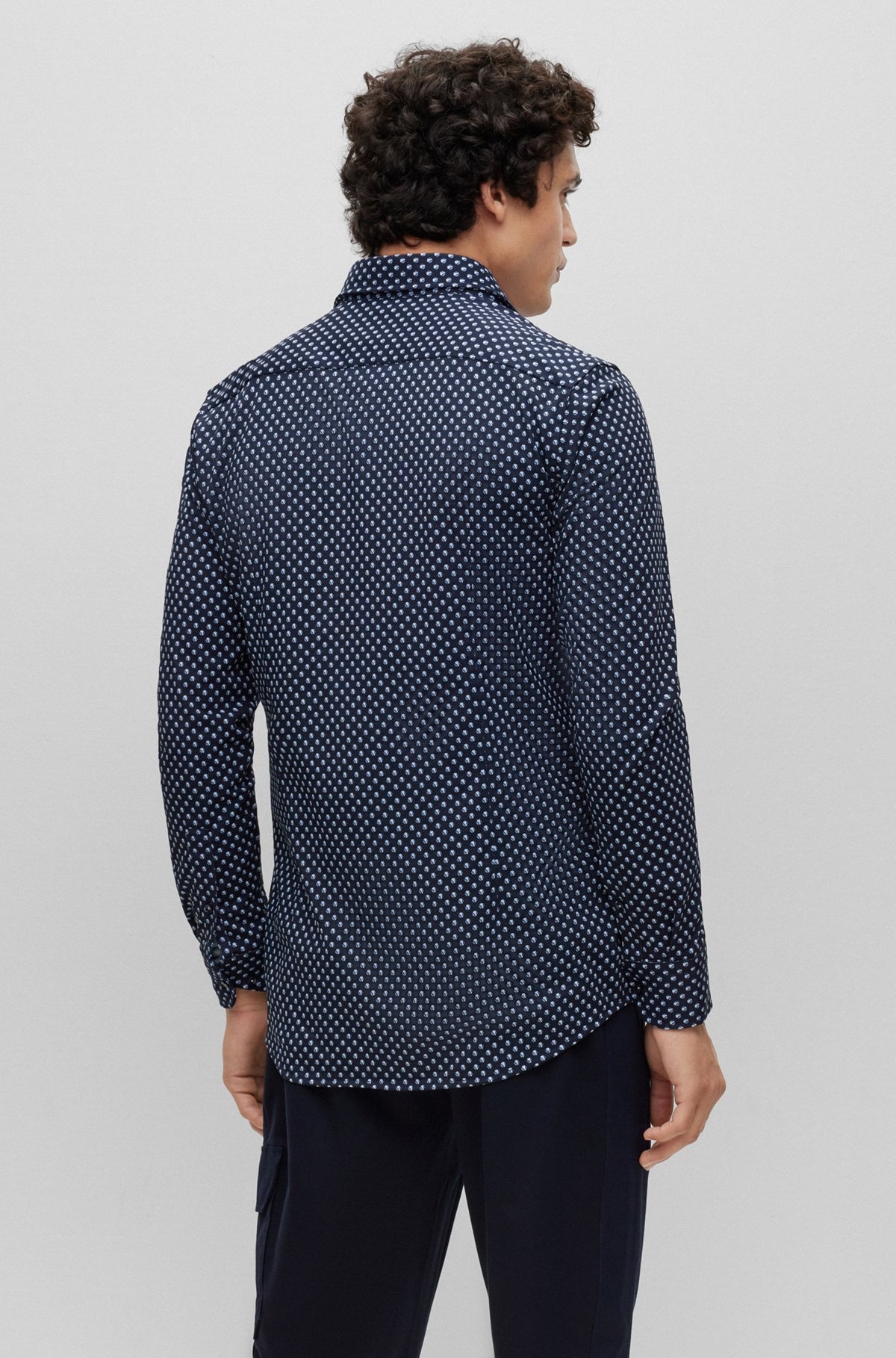 SLIM-FIT SHIRT IN PERFORMANCE-STRETCH COTTON BLEND - 5