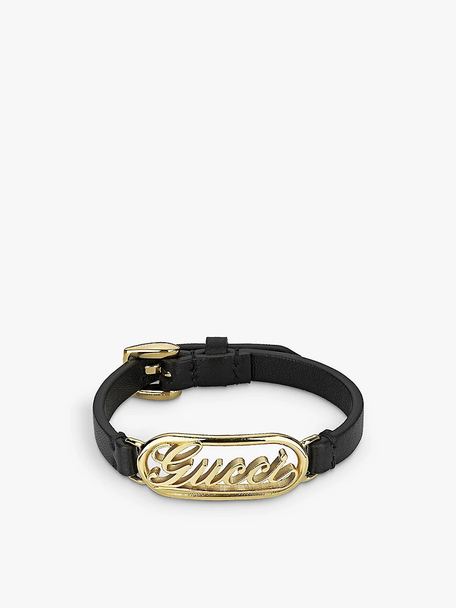 Script leather bracelet - 1