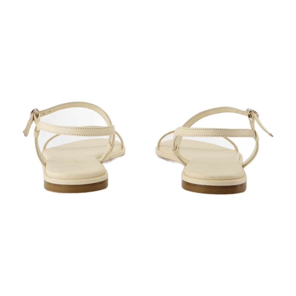 WHITE LEATHER SANDALS - OPEN TOE - 3