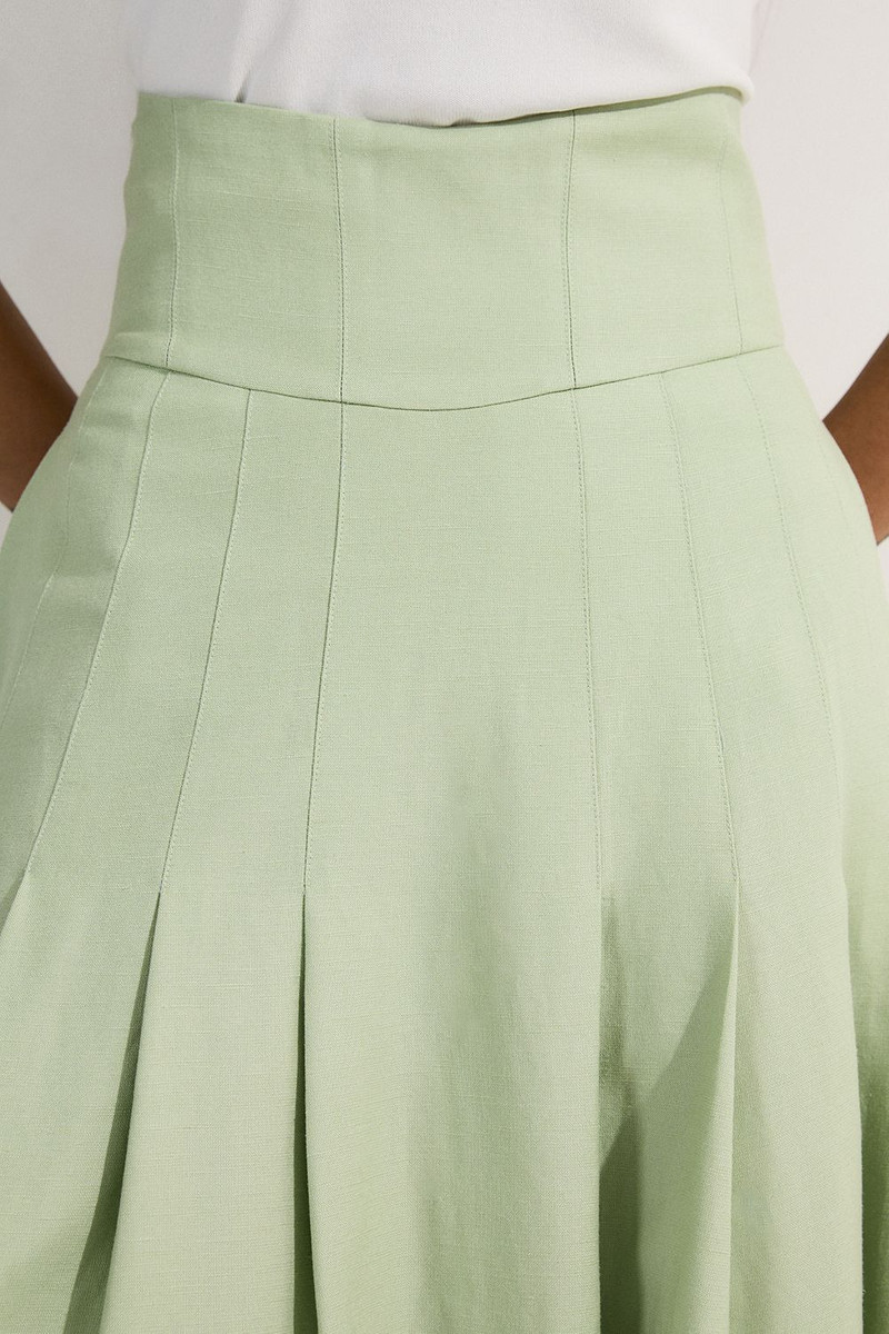 Viscose Linen Tailored Full Skirted Midaxi Skirt 5