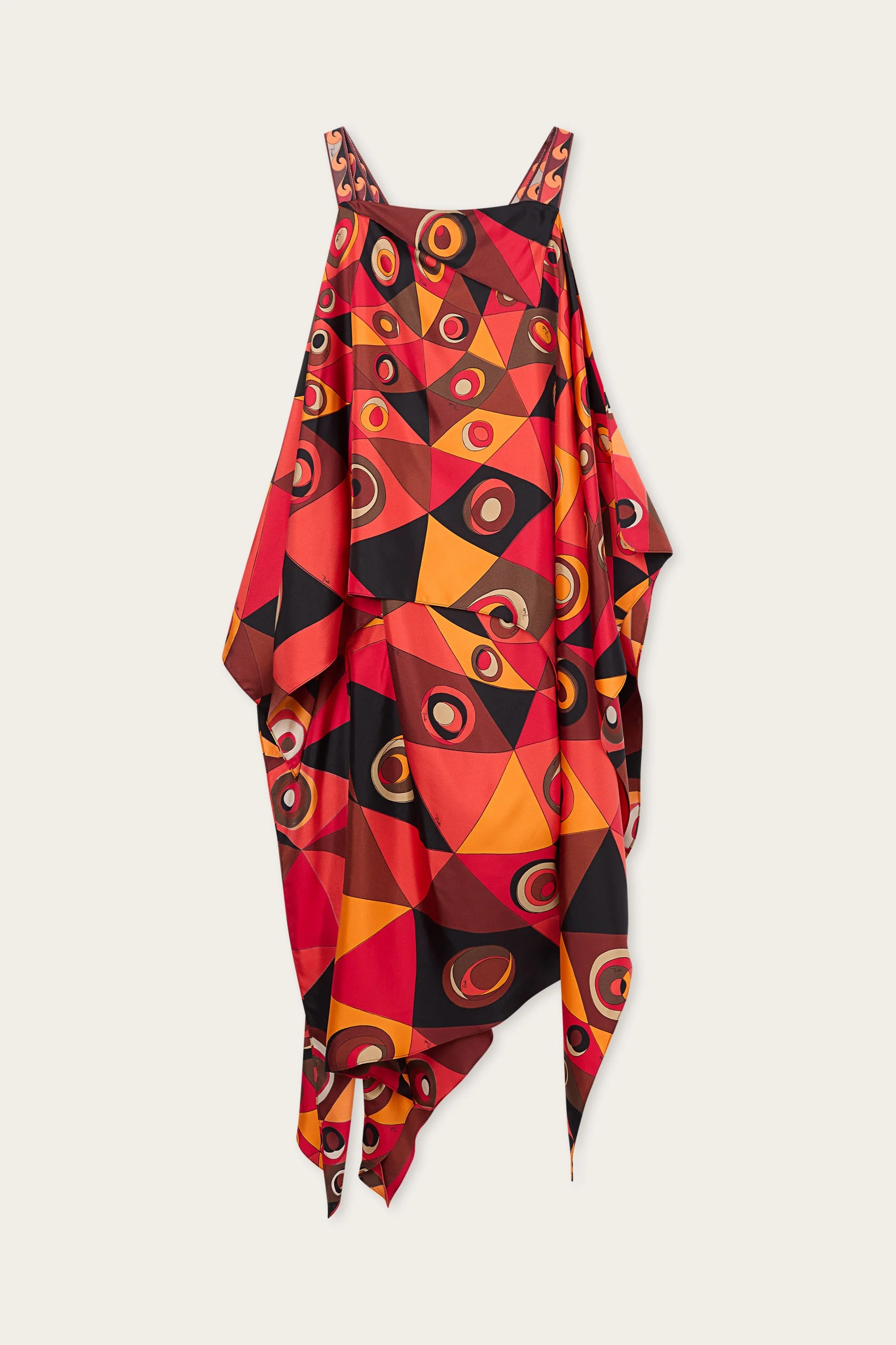 OCCHI PRINT LONG FOULARD DRESS - 1
