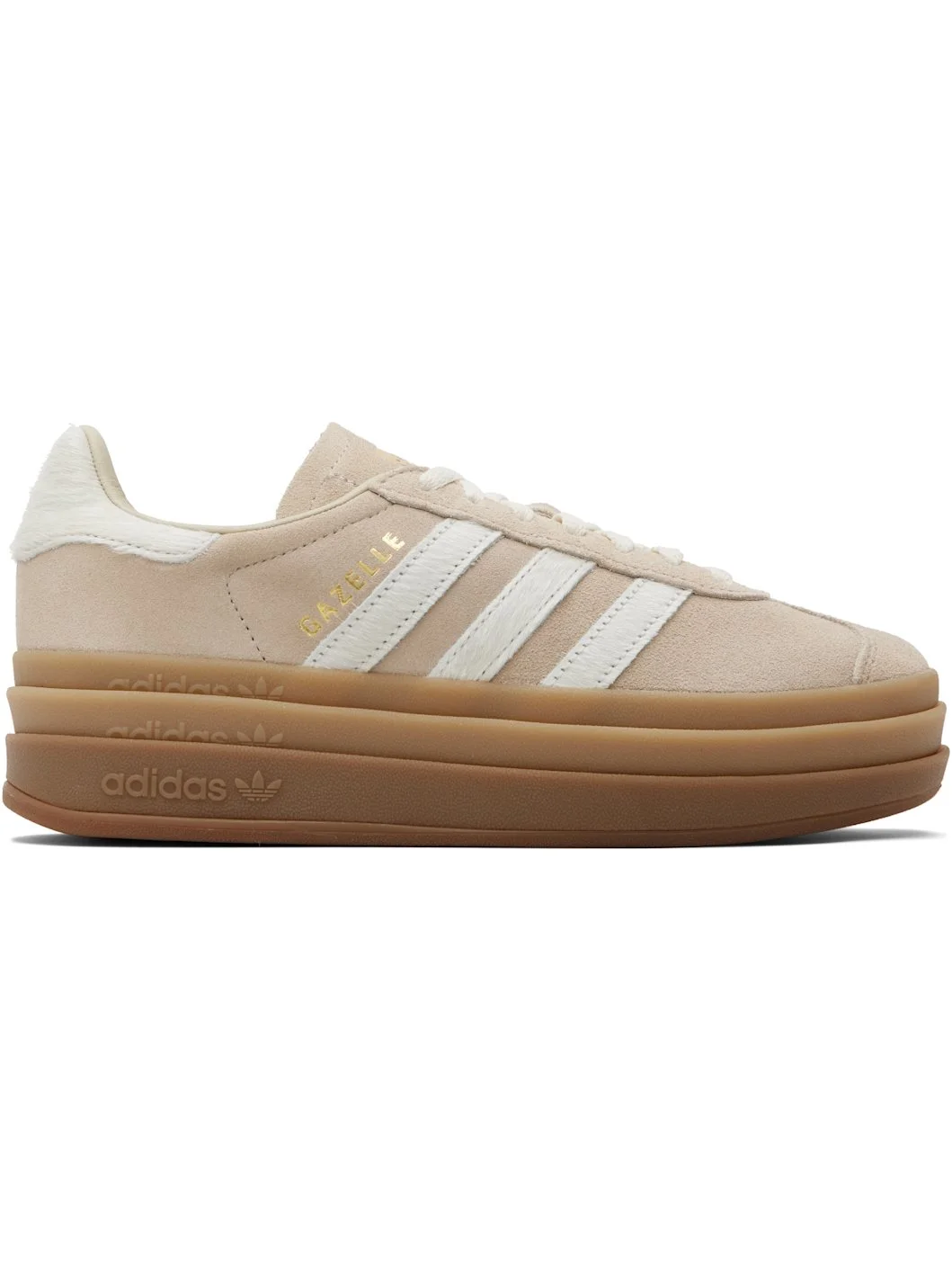 Beige Gazelle Bold Sneakers - 1