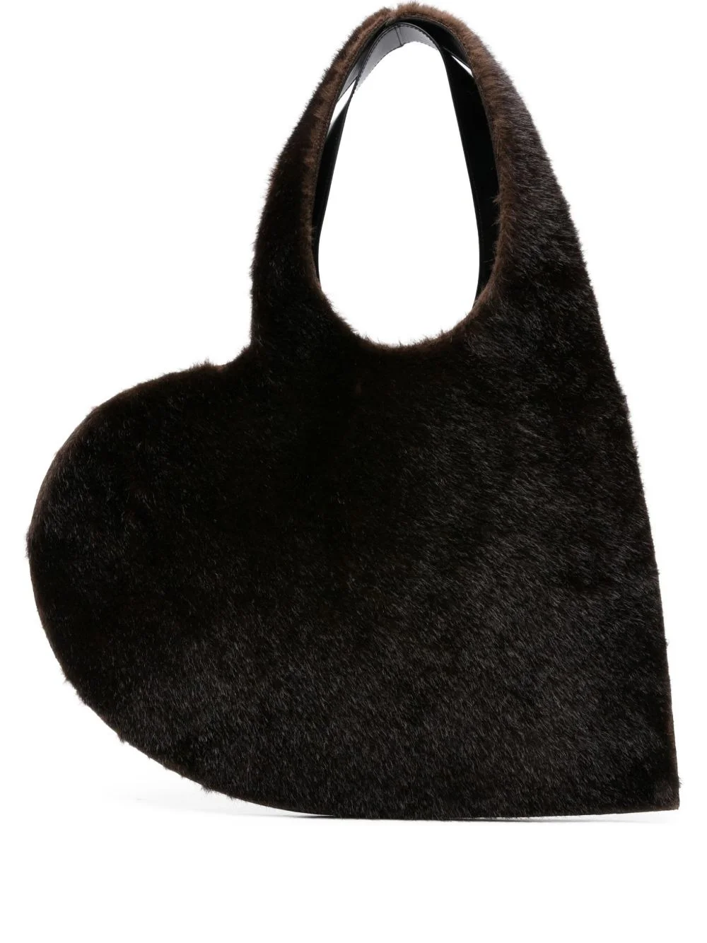 heart-shaped fur tote bag - 1