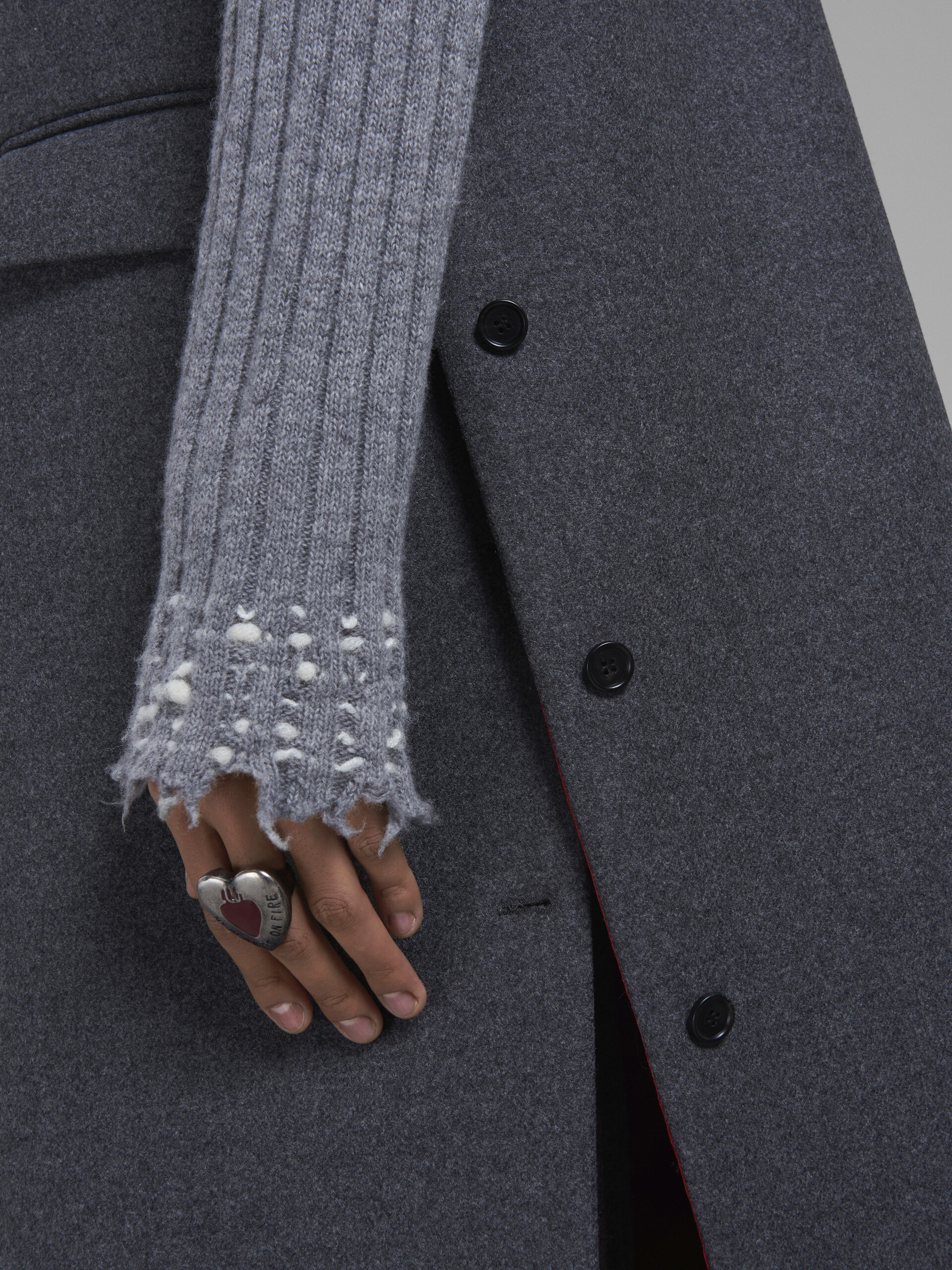 GREY OVERSIZED WOOL VEST - 5