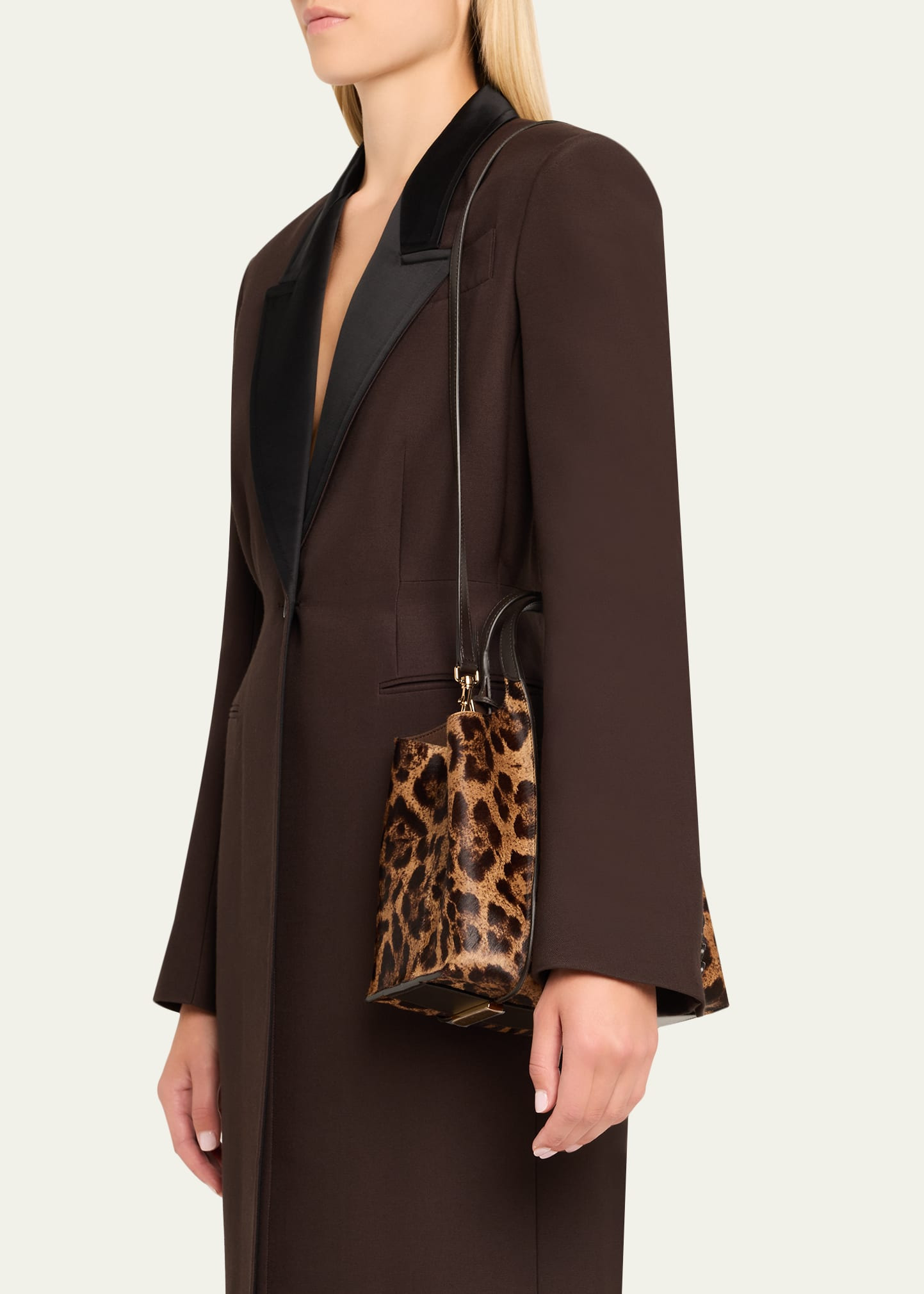 Animal-Print Calf Hair Shopping Tote Bag - 2