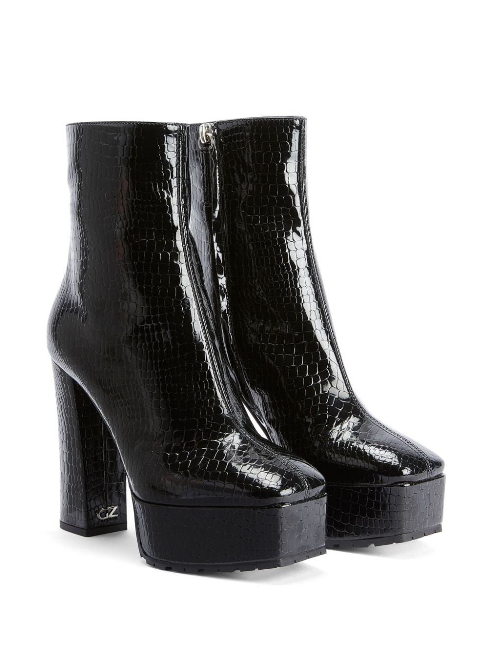 Morgana 120mm crocodile-effect ankle boots - 2