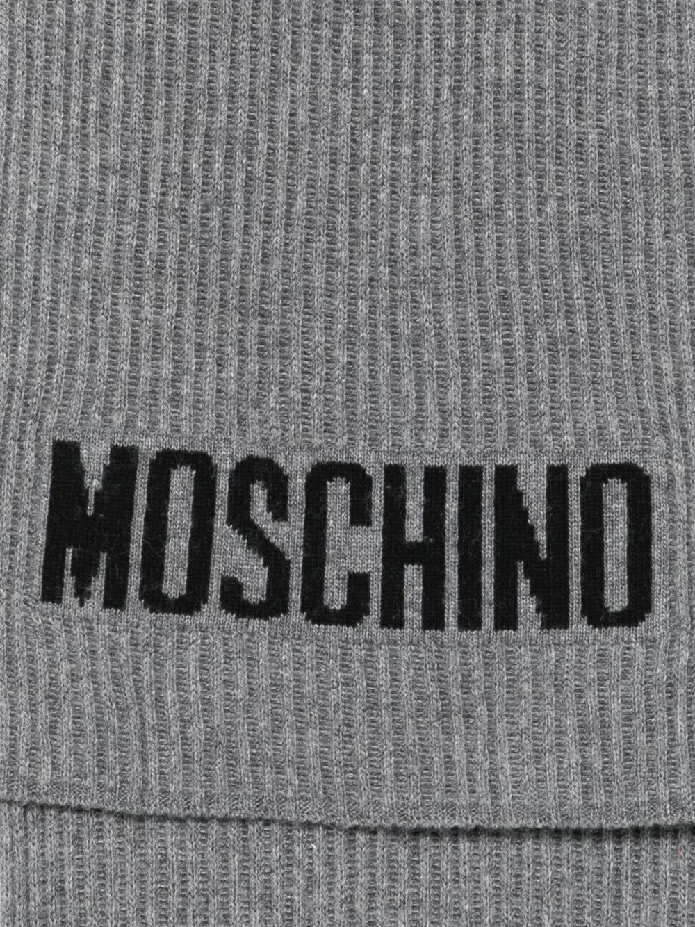 ribbed logo scarf - 2