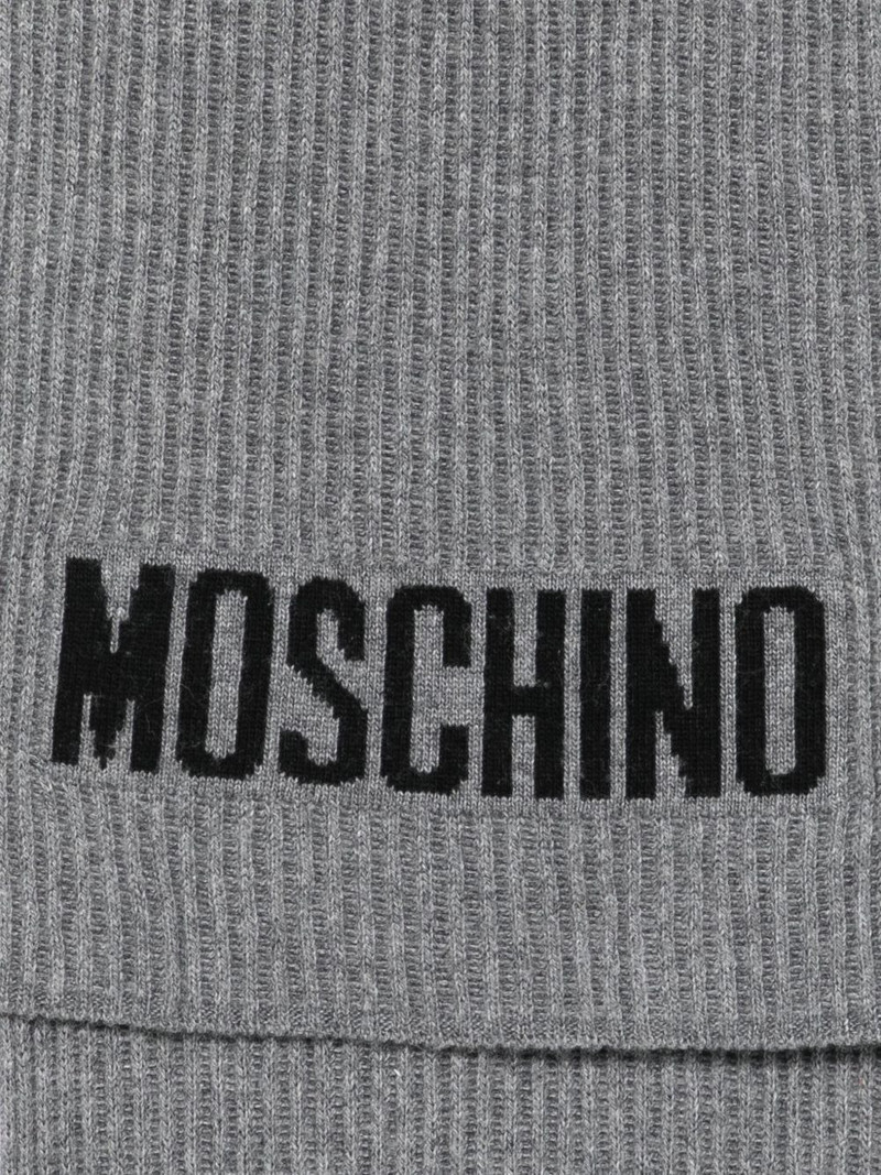 Moschino ribbed logo scarf outlook