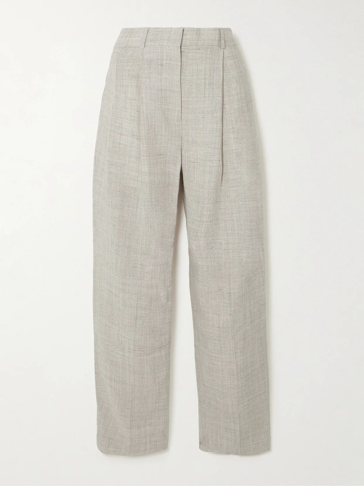 Pleated Woven Straight-leg Pants - 1