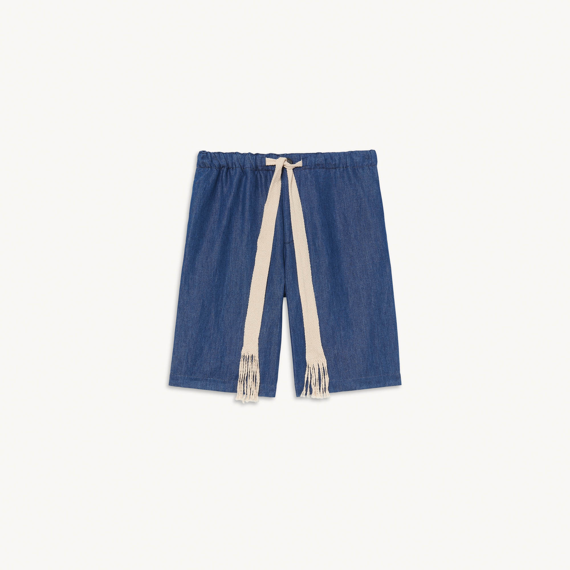 Wide chambray Bermuda shorts - 1