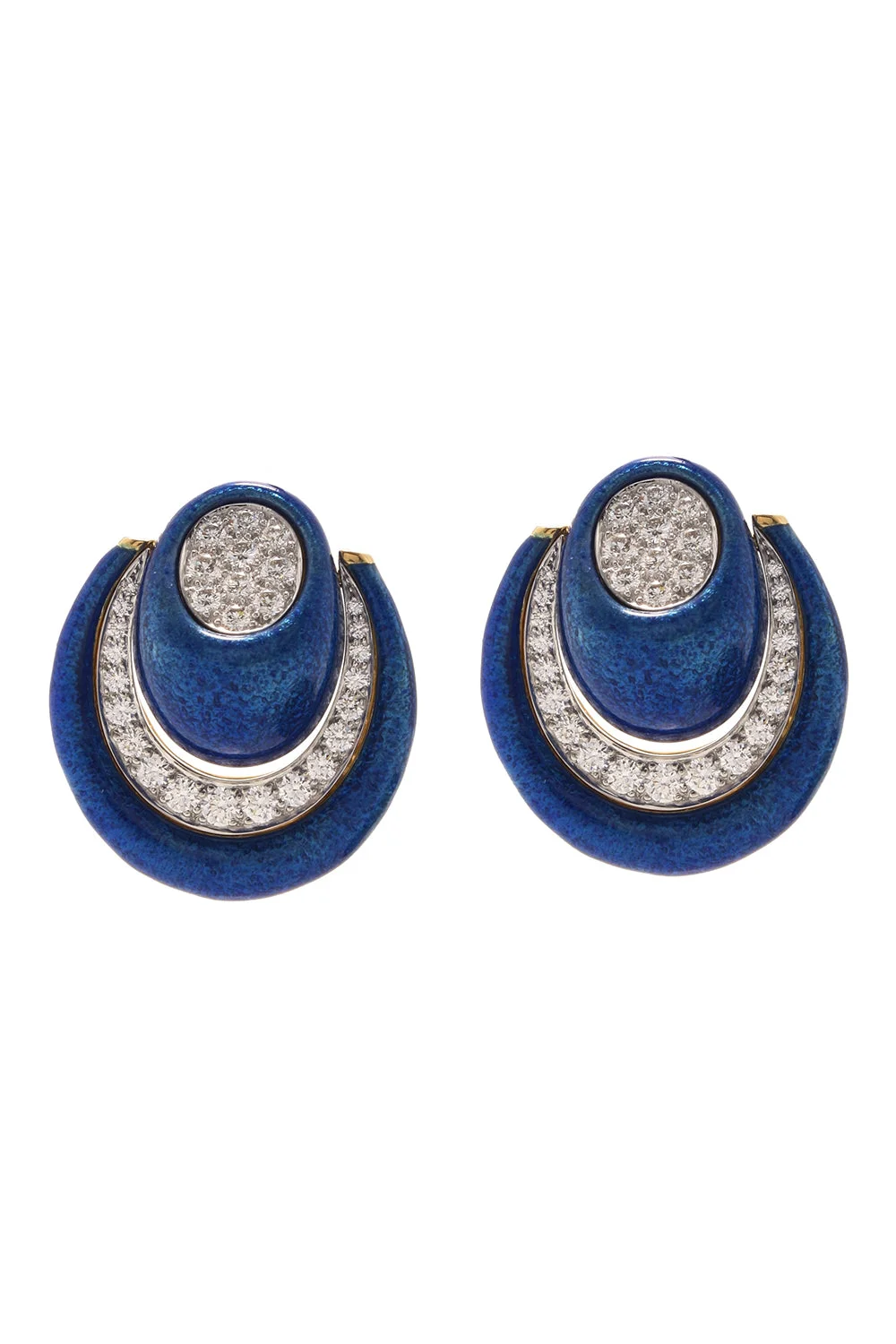 Diamond Royal Blue Studio Earrings - 1