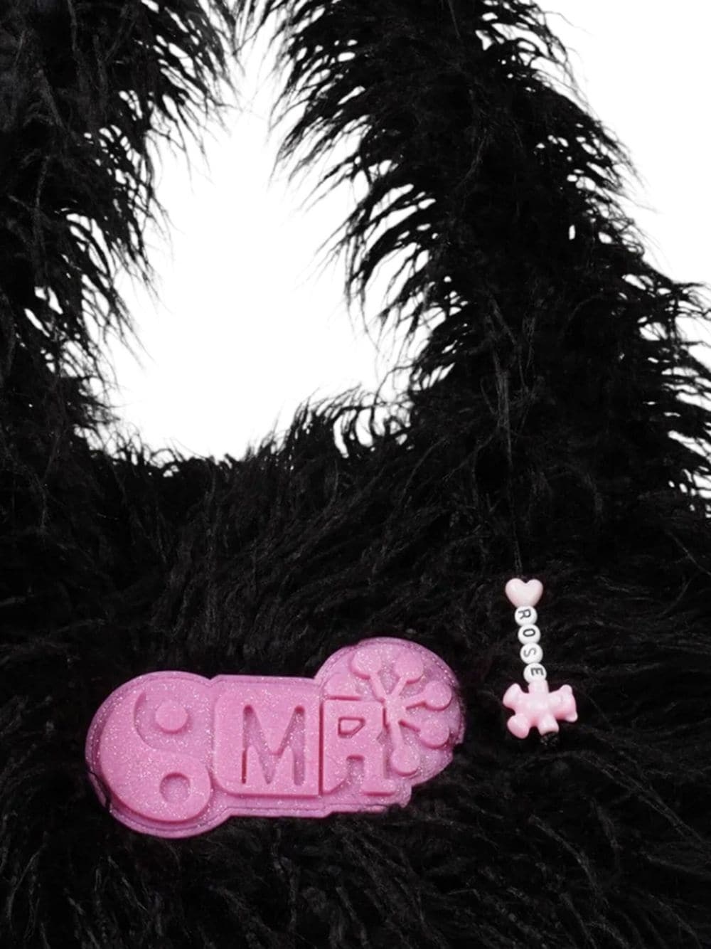 charm-detail faux-fur tote bag - 2