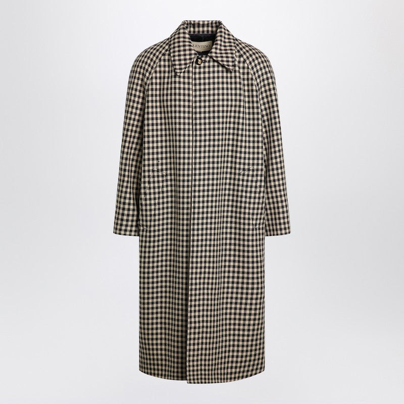 Valentino Coat With Vichy Pattern In Cotton And Wool Men - 1