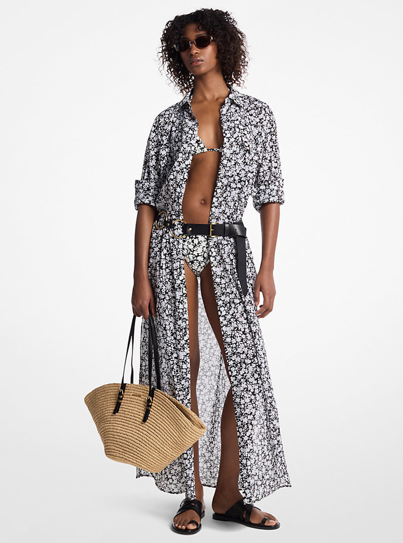 Floral Print Cotton Lawn Shirtdress 1