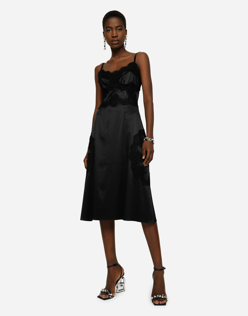 Dolce & Gabbana Satin and lace calf-length slip dress outlook