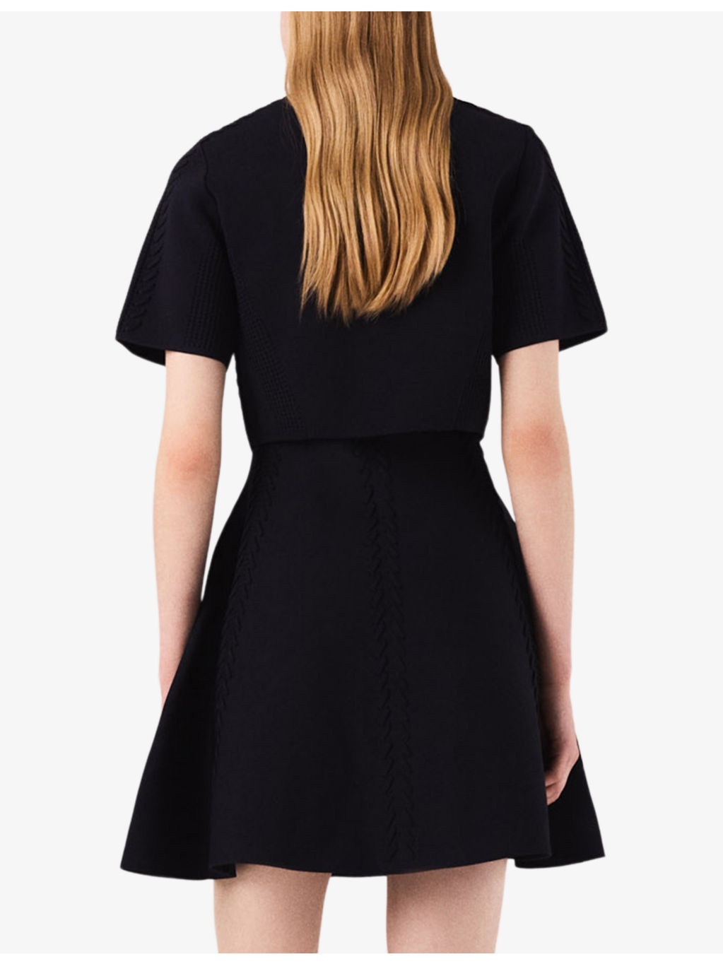 Cropped Round-Neck Short-Sleeve Knitted Cardigan - 4