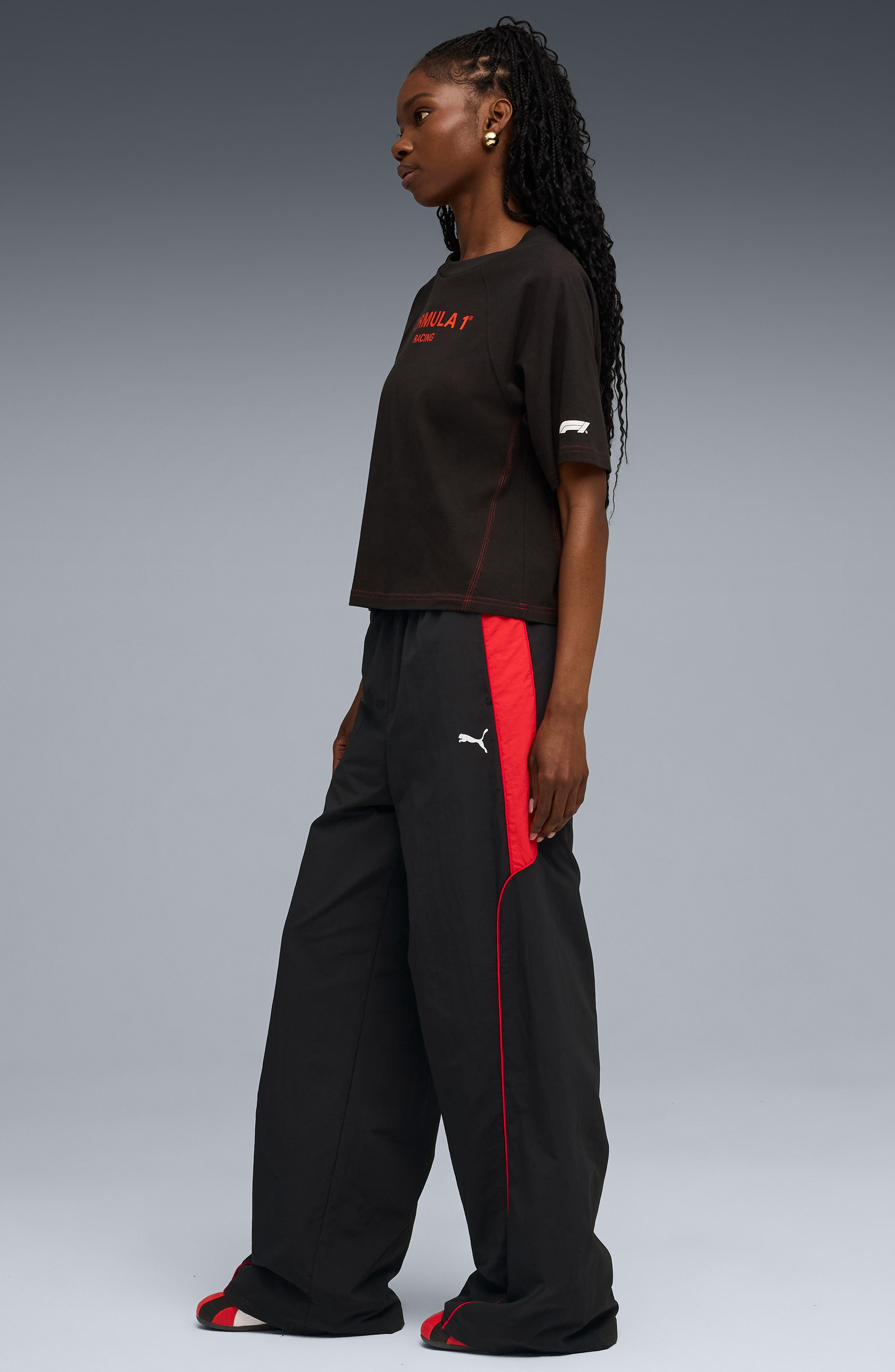 PUMA Formula 1® Raglan Sleeve Cotton T-Shirt in Puma Black at Nordstrom - 5