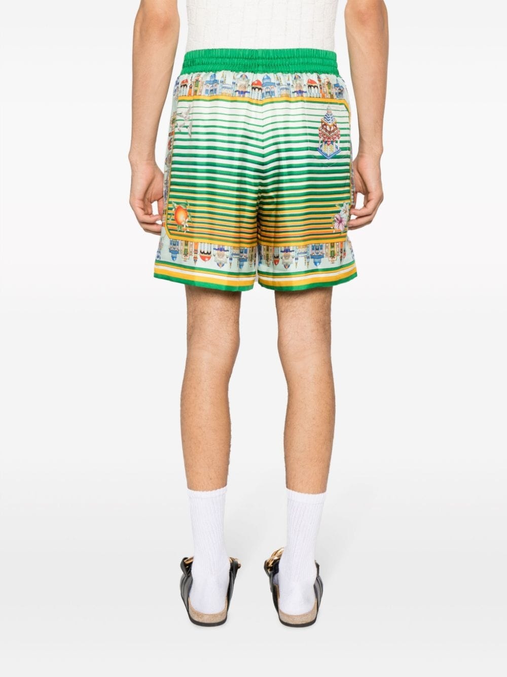 City Scape silk shorts - 4