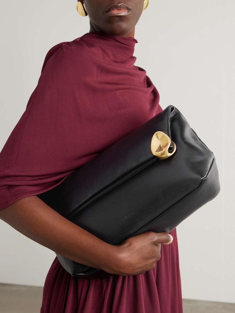 Jil Sander Embellished leather clutch Black outlook