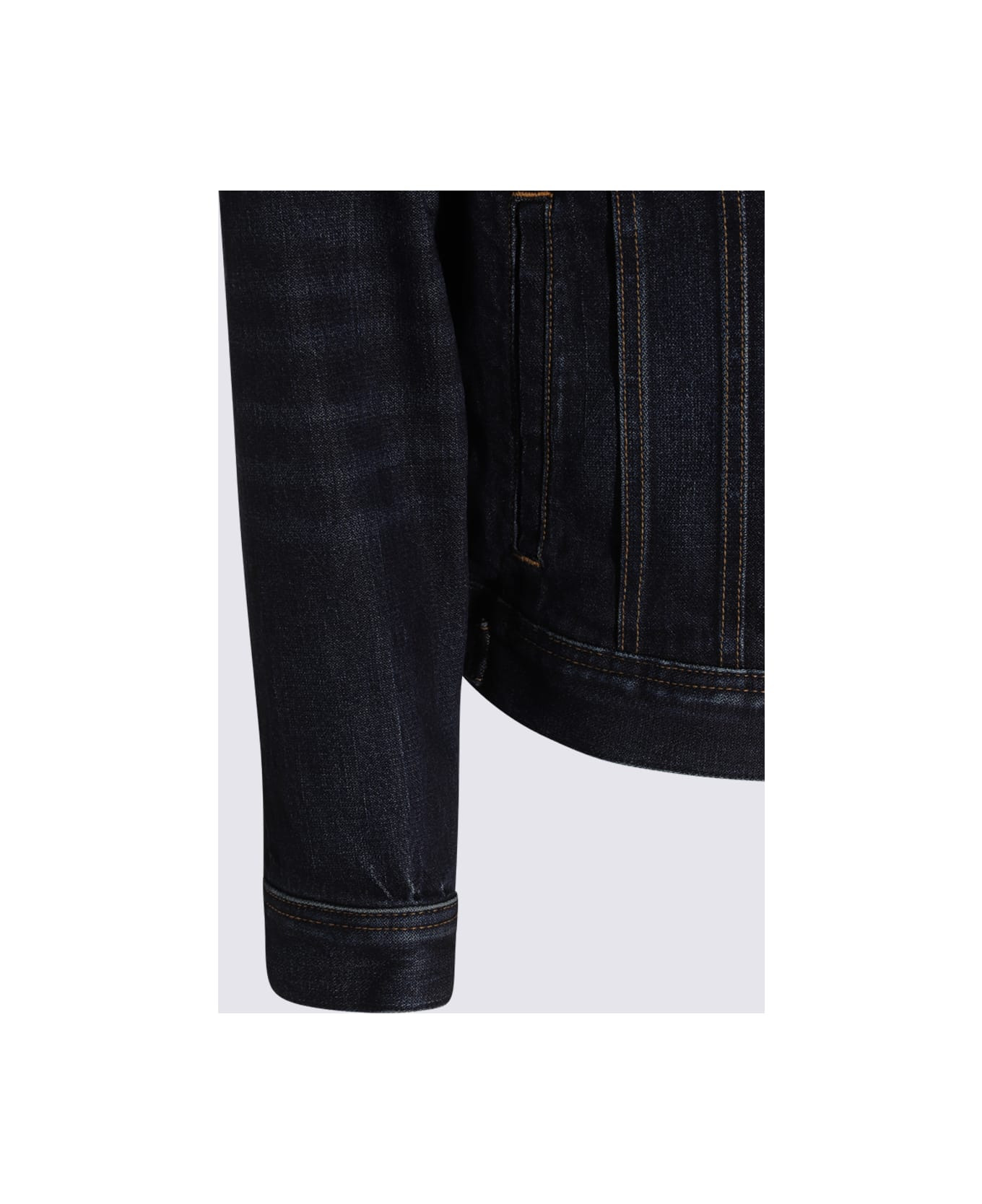 Dark Blue Cotton Denim Jacket - 4