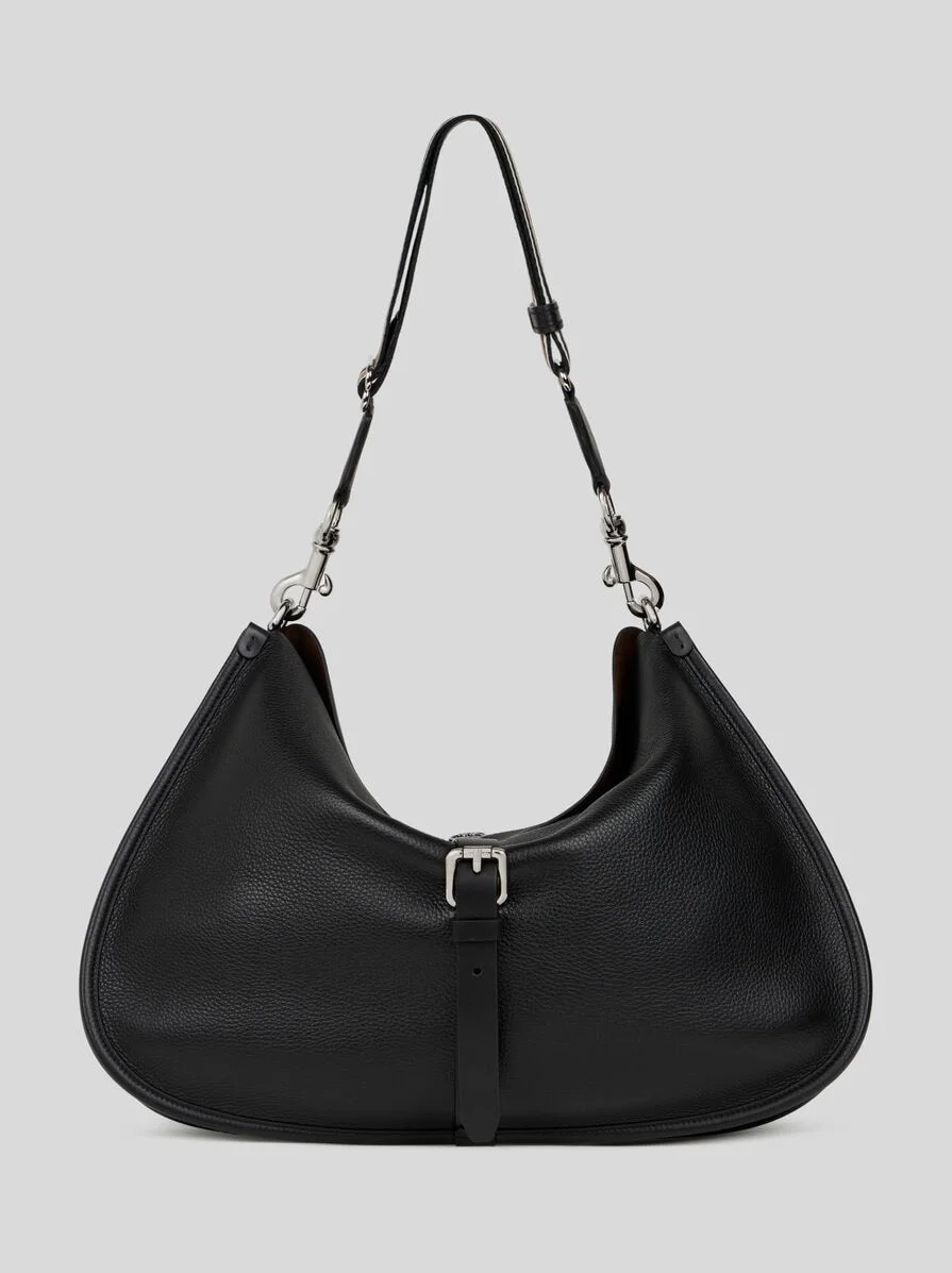MAXI TUMBLED LEATHER PONY BAG - 1