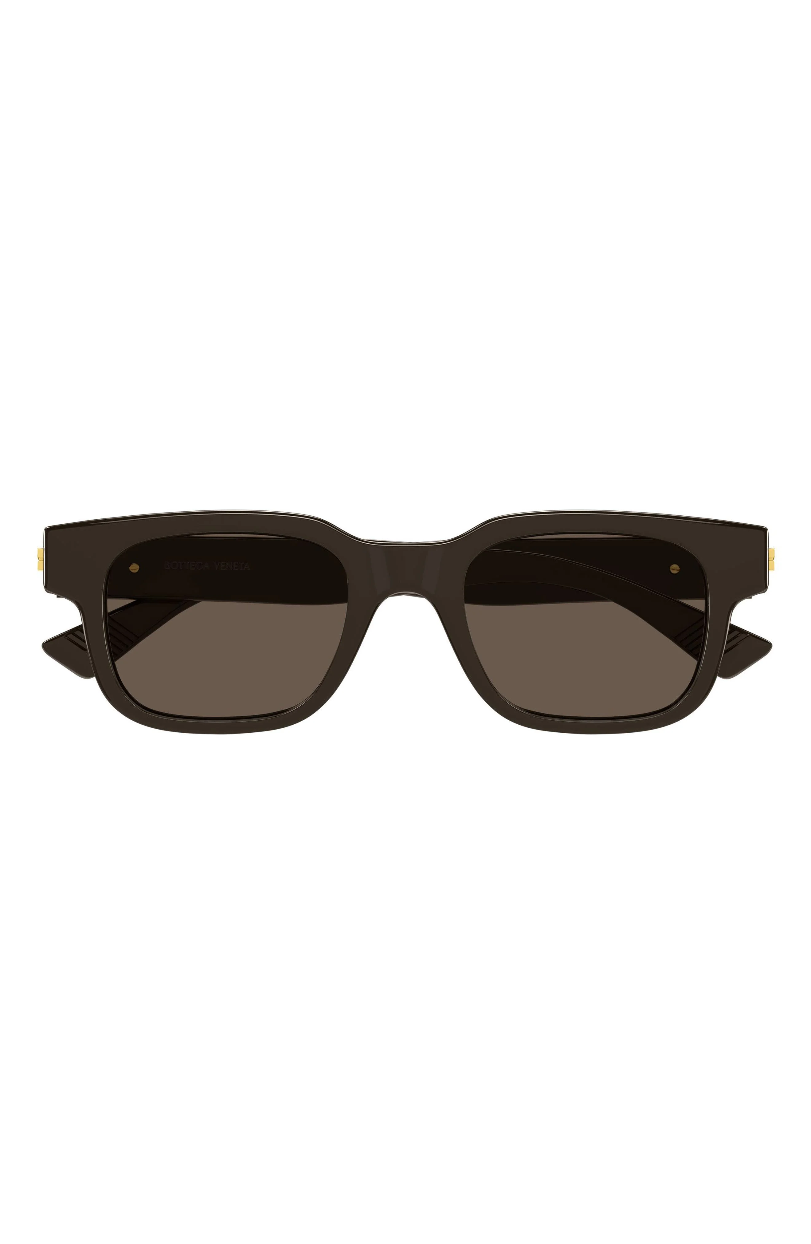 Bottega Veneta 49mm Small Rectangular Sunglasses in Brown at Nordstrom - 1