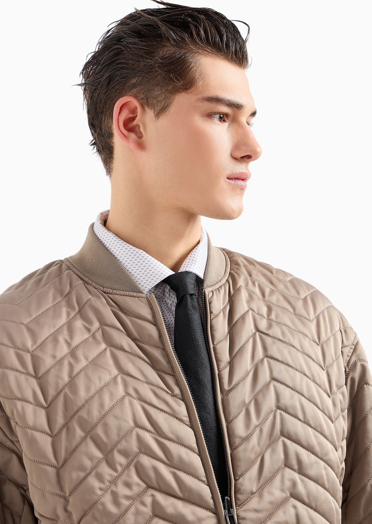 Reversible bomber jacket in quilted technical satin - 7