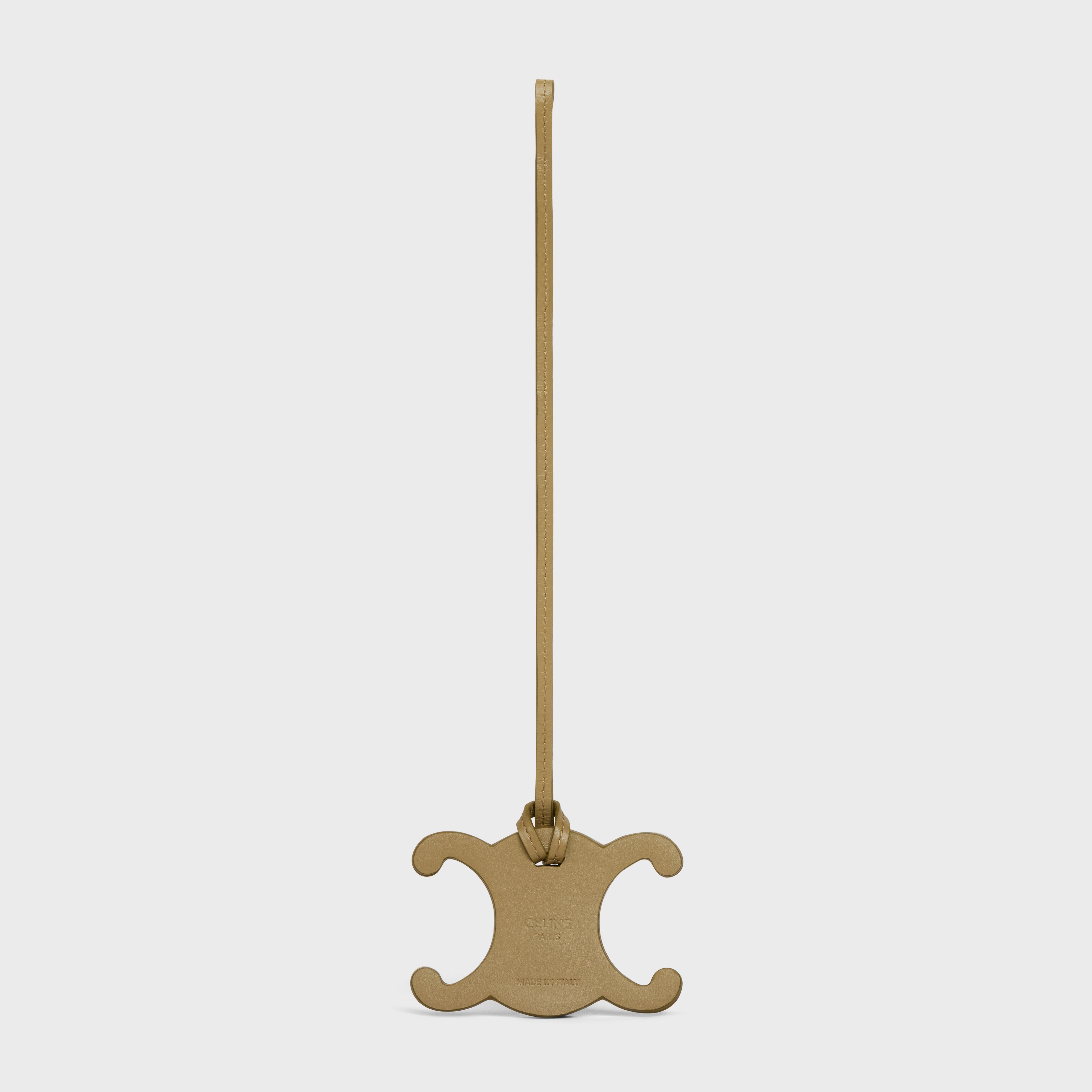TRIOMPHE KEYRING CHARM in SMOOTH CALFSKIN with GOLD FINISHING - 2