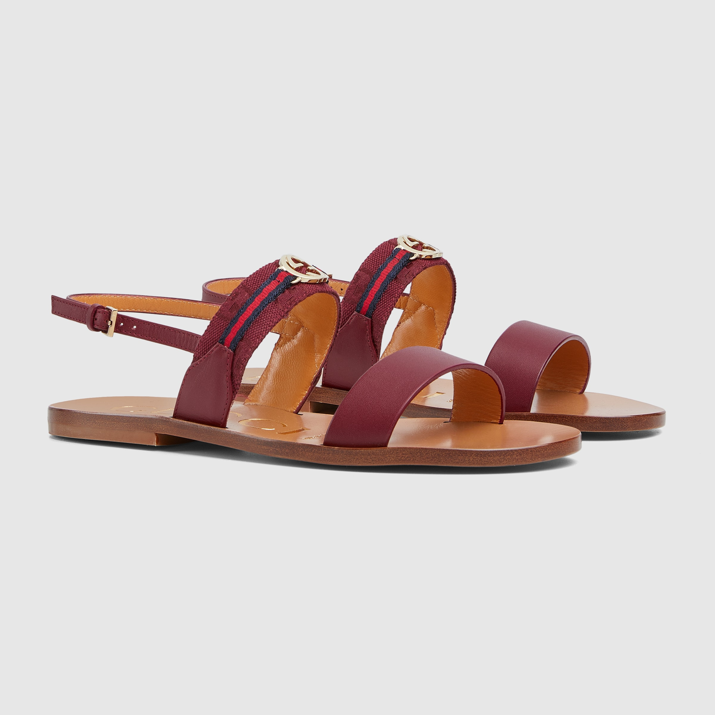 Women's sandal with Interlocking G and Web - 2