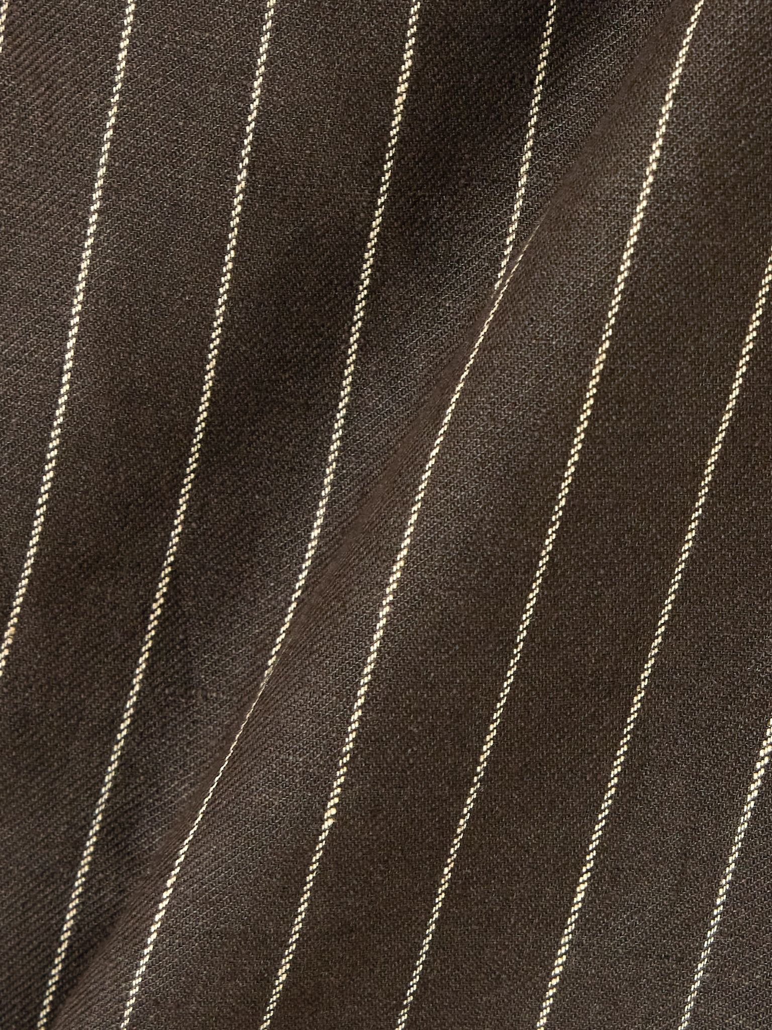 Alice pinstriped linen-twill mini skirt Dark brown - 5