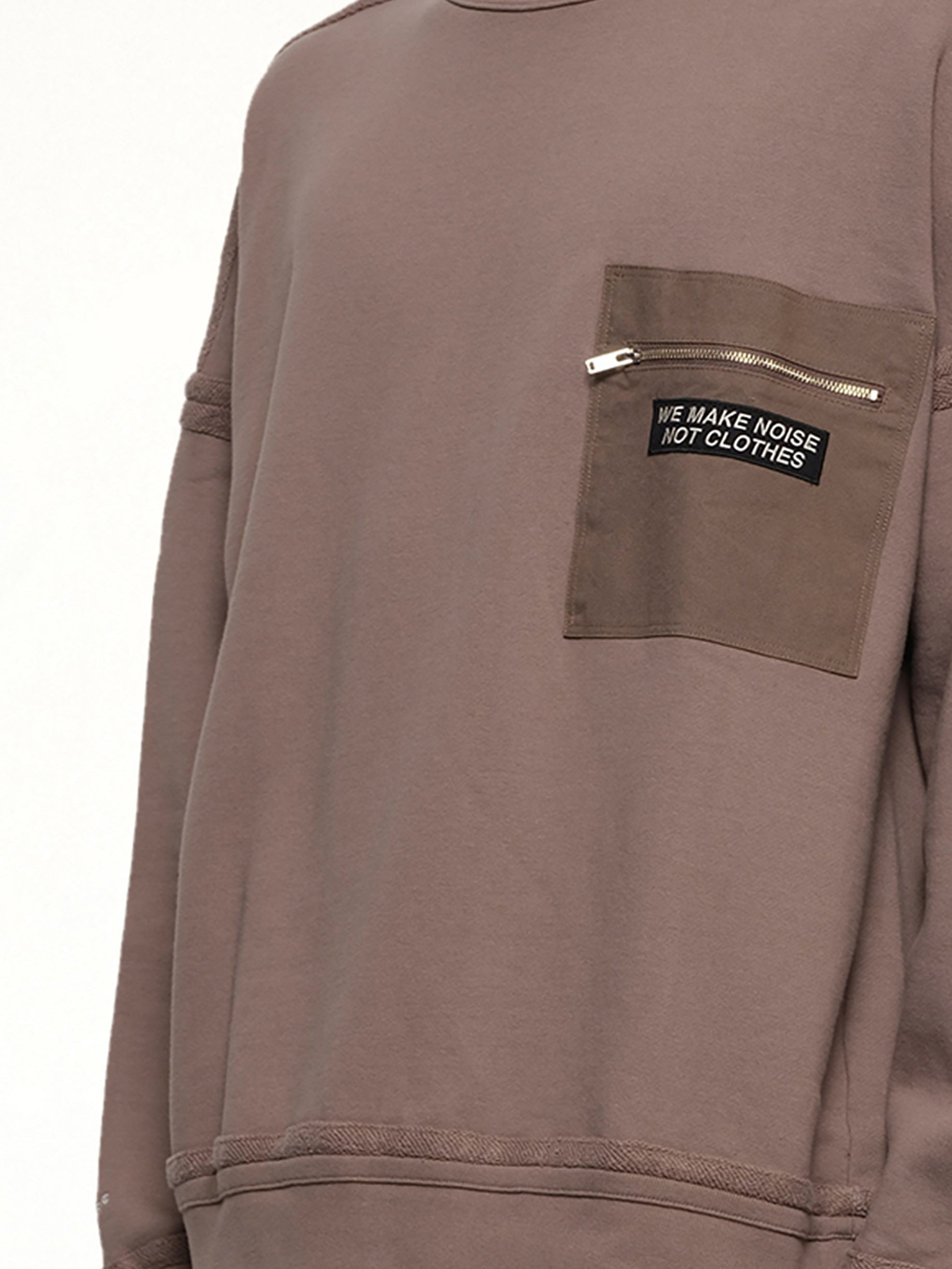 Pocket Sweatshirt in Gray Beige - 6