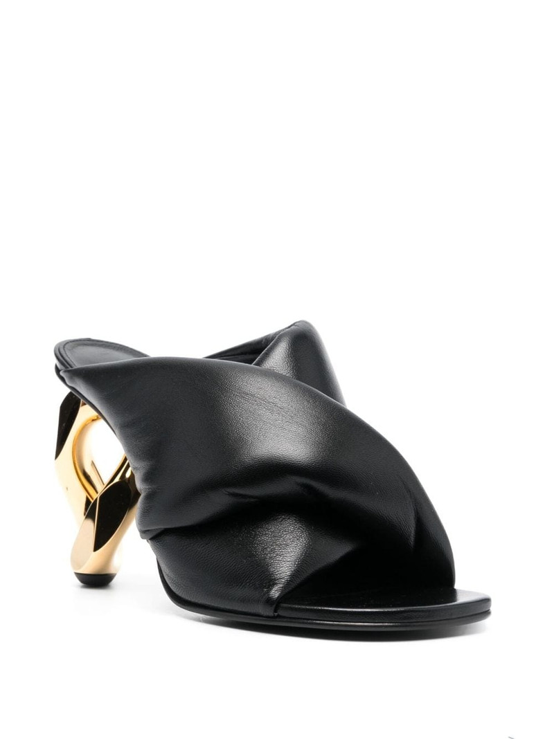 JW Anderson Chain Heel 95mm leather mules outlook