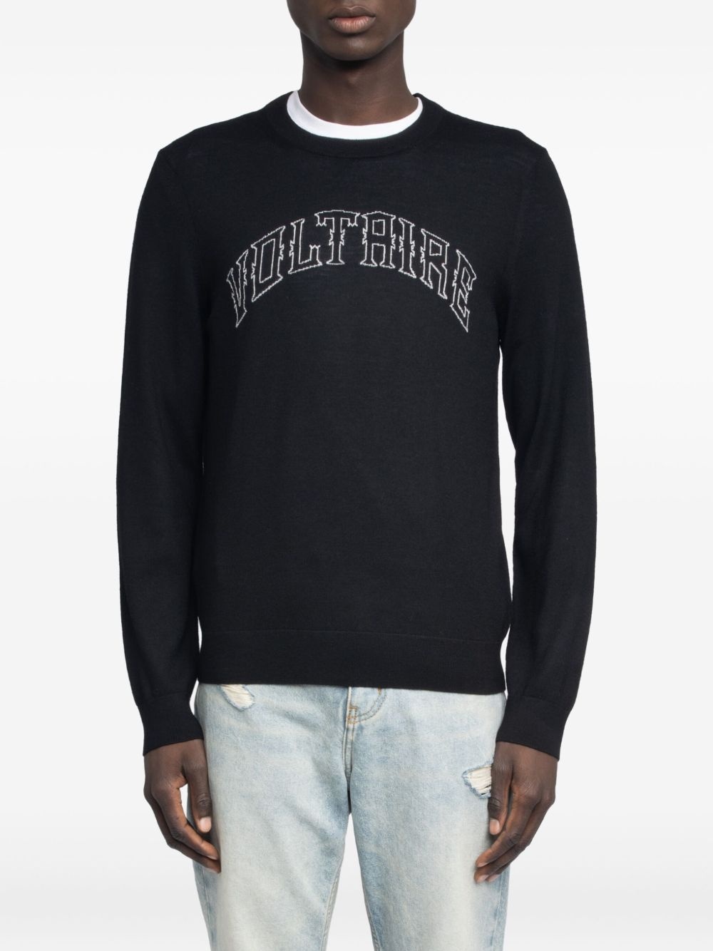 logo wool sweater - 4